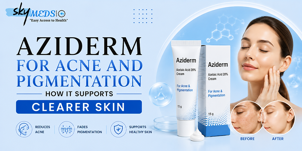 Aziderm cream for acne and pigmentation treatment helping achieve clearer skin | theskymeds