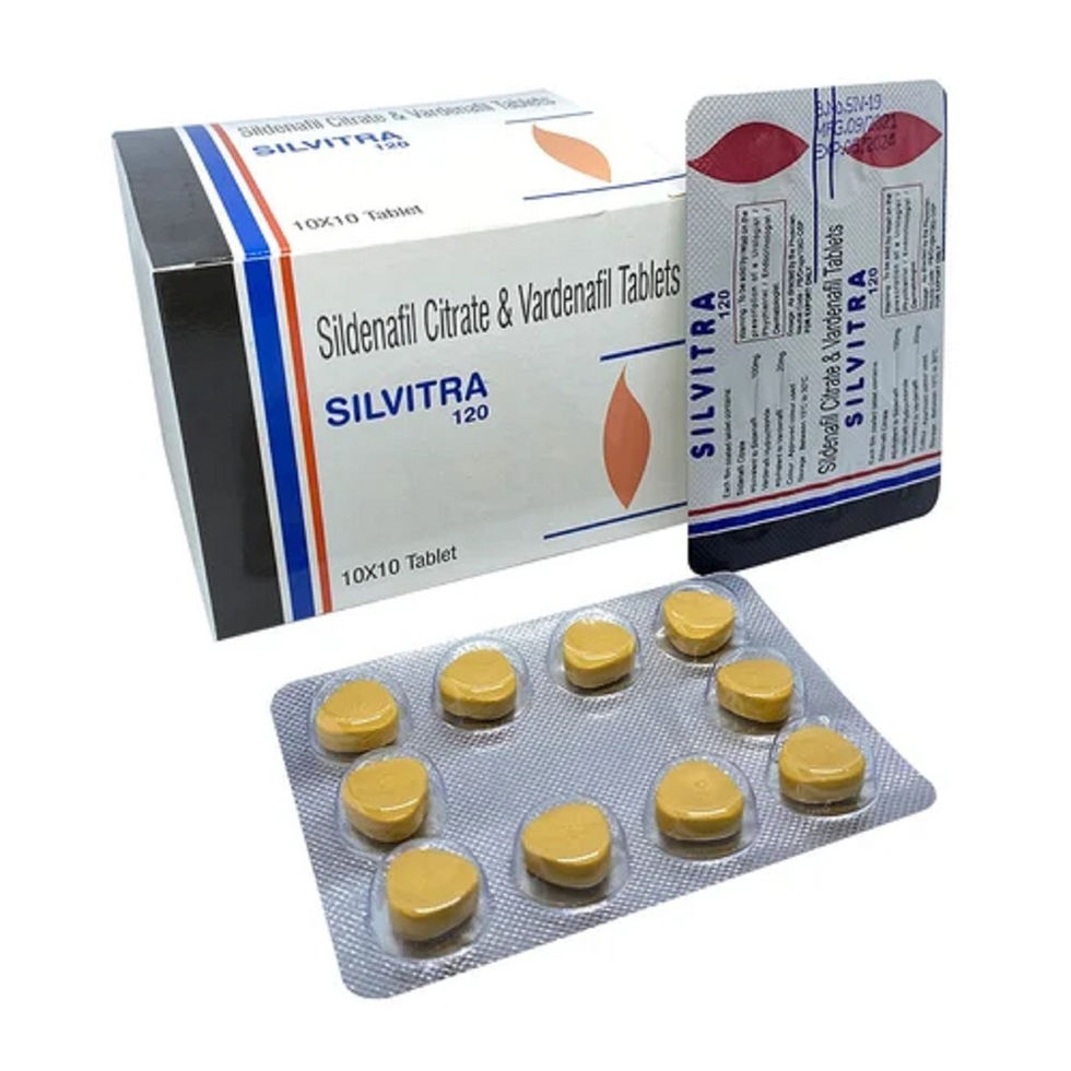 Silvitra 120 mg is a powerful medicine containing Sildenafil citrate, 100mg as well as 20mg Vardenafil.