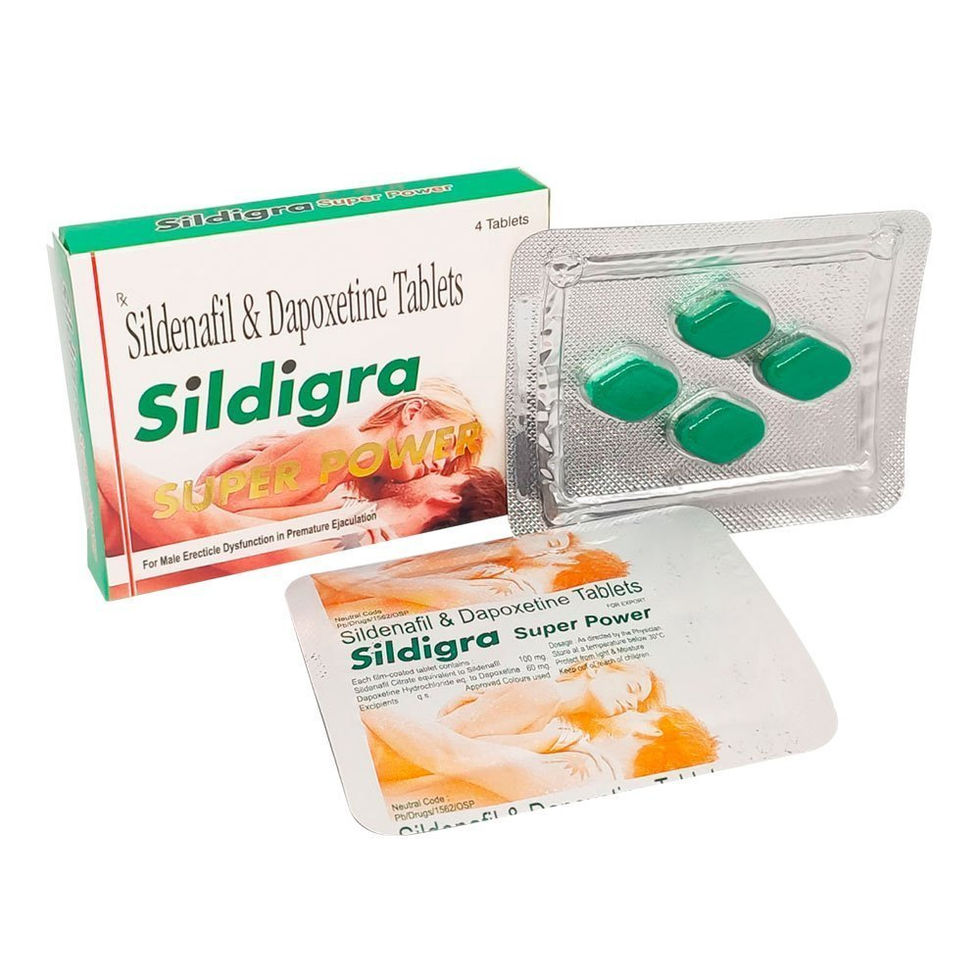Sildigra Super Power 160 mg contains Sildenafil Citrate and Dapoxetine HCL.