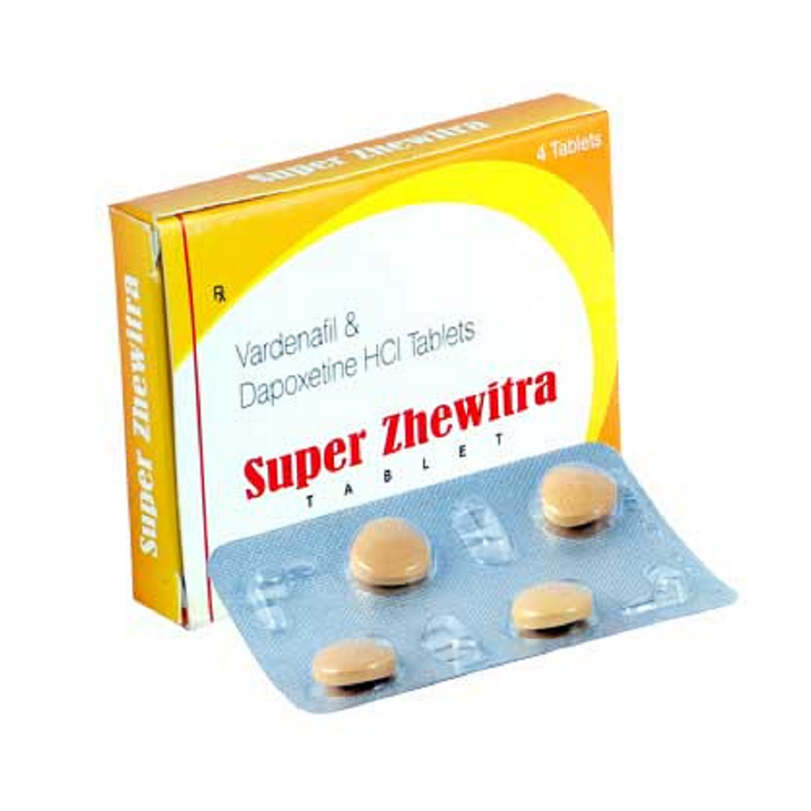 Super Zhewitra combines Vardenafil and Dapoxetine in a powerful oral tablet to effectively treat erectile dysfunction and pre