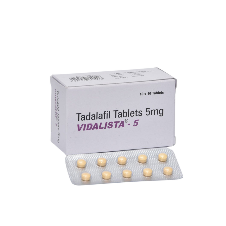 Vidalista 5 mg (Tadalafil) is a low-dose oral tablet designed for daily use to treat erectile dysfunction and improve sexual