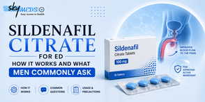 Sildenafil Citrate for erectile dysfunction treatment guide by theskymeds explaining how ED medication works