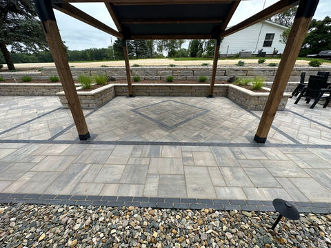 a custom landscape design featuring a balance of hardscape and soft scape 