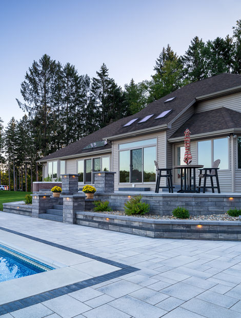 sunset shot of the upper patio