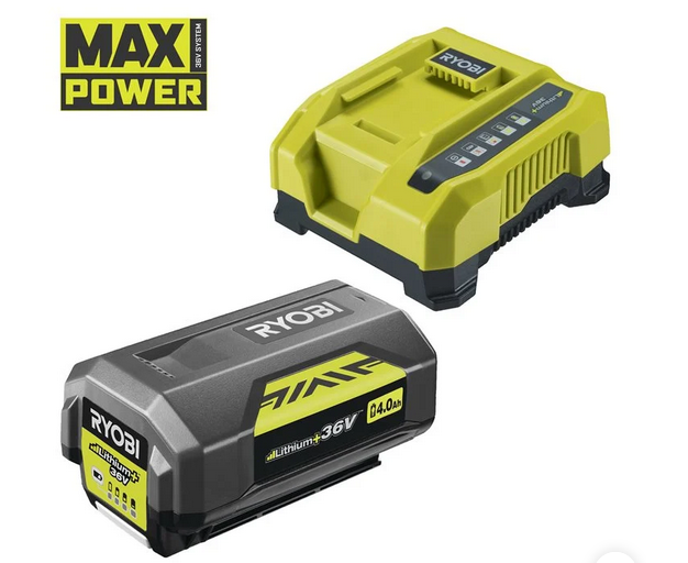 Pack 1 batterie 36V max power 4.0 Ah et chargeur rapide 6.0 A RY36BC60A-140
