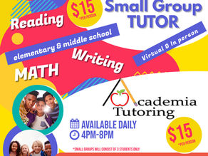 Small Group and affordable tutoring opportunity