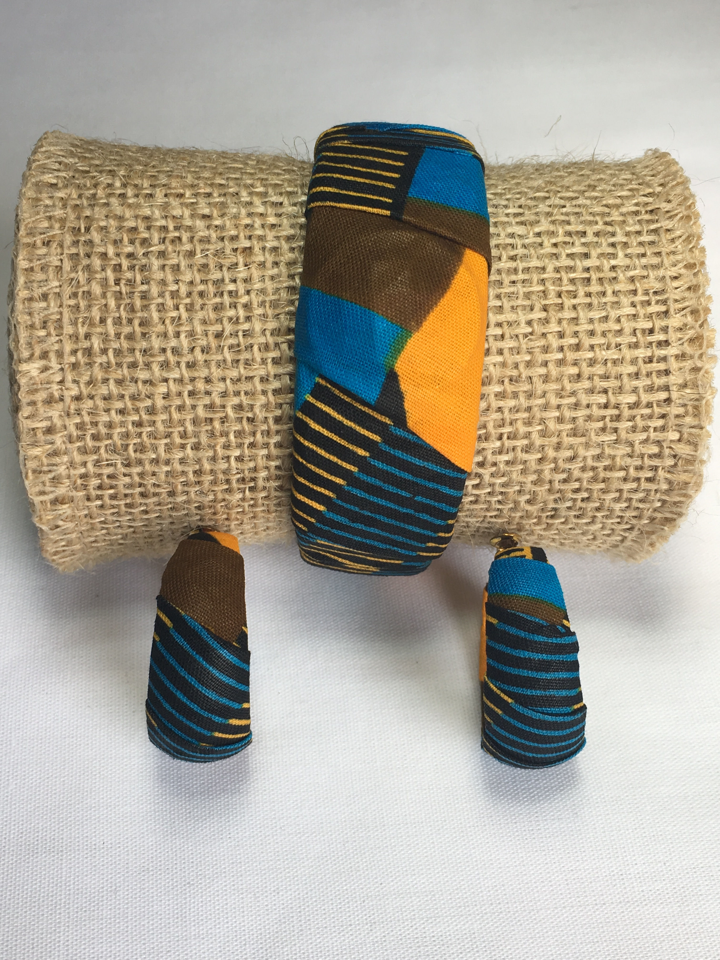 Parure bracelet manchette & BO assorties en Wax