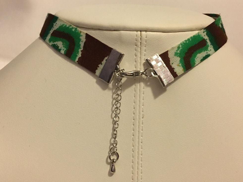 Miniature : Collier ras de cou choker en Wax & cauri naturel