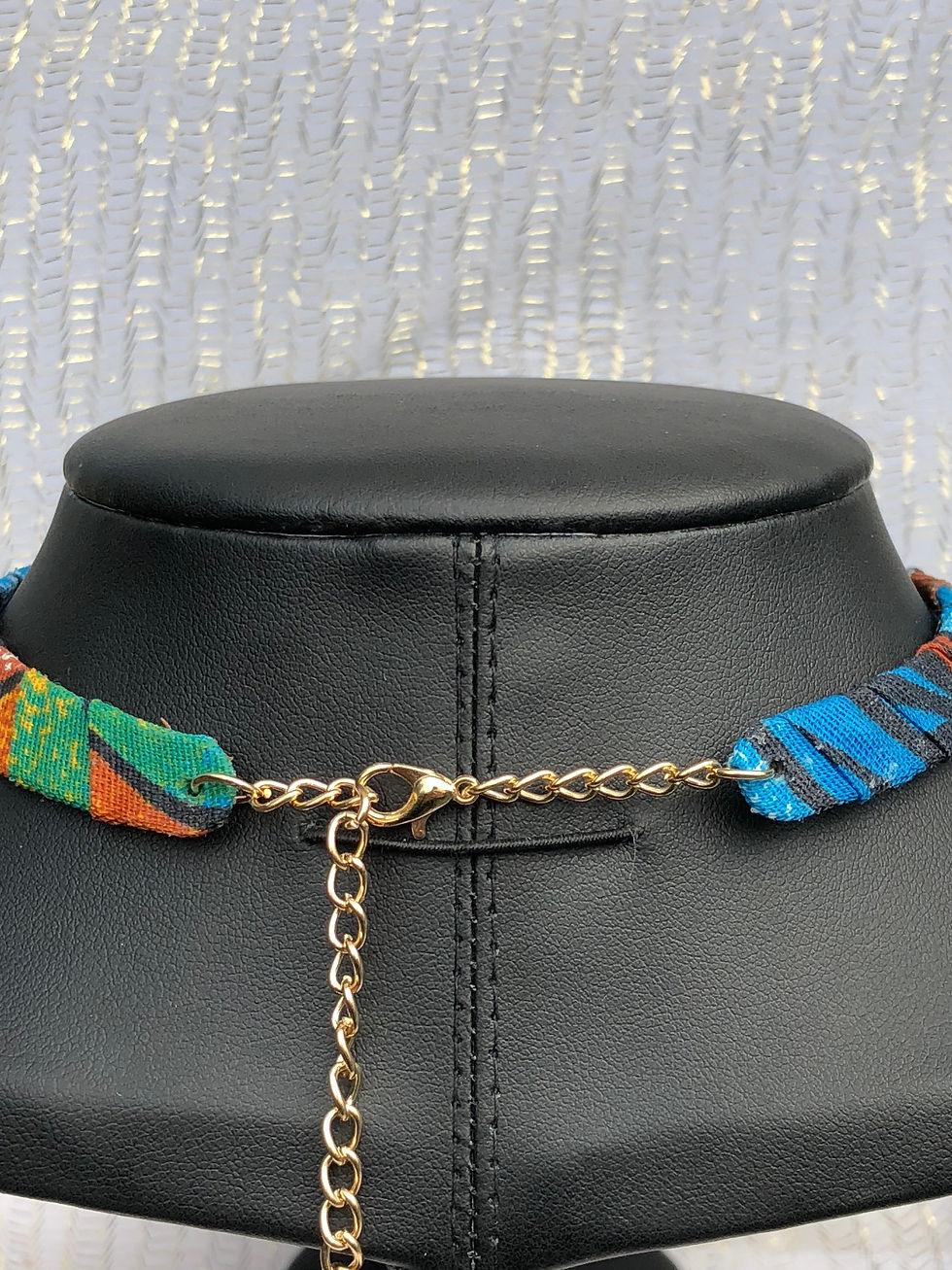 Miniature : Collier plastron en Wax inspiration ethnique "wakanda"