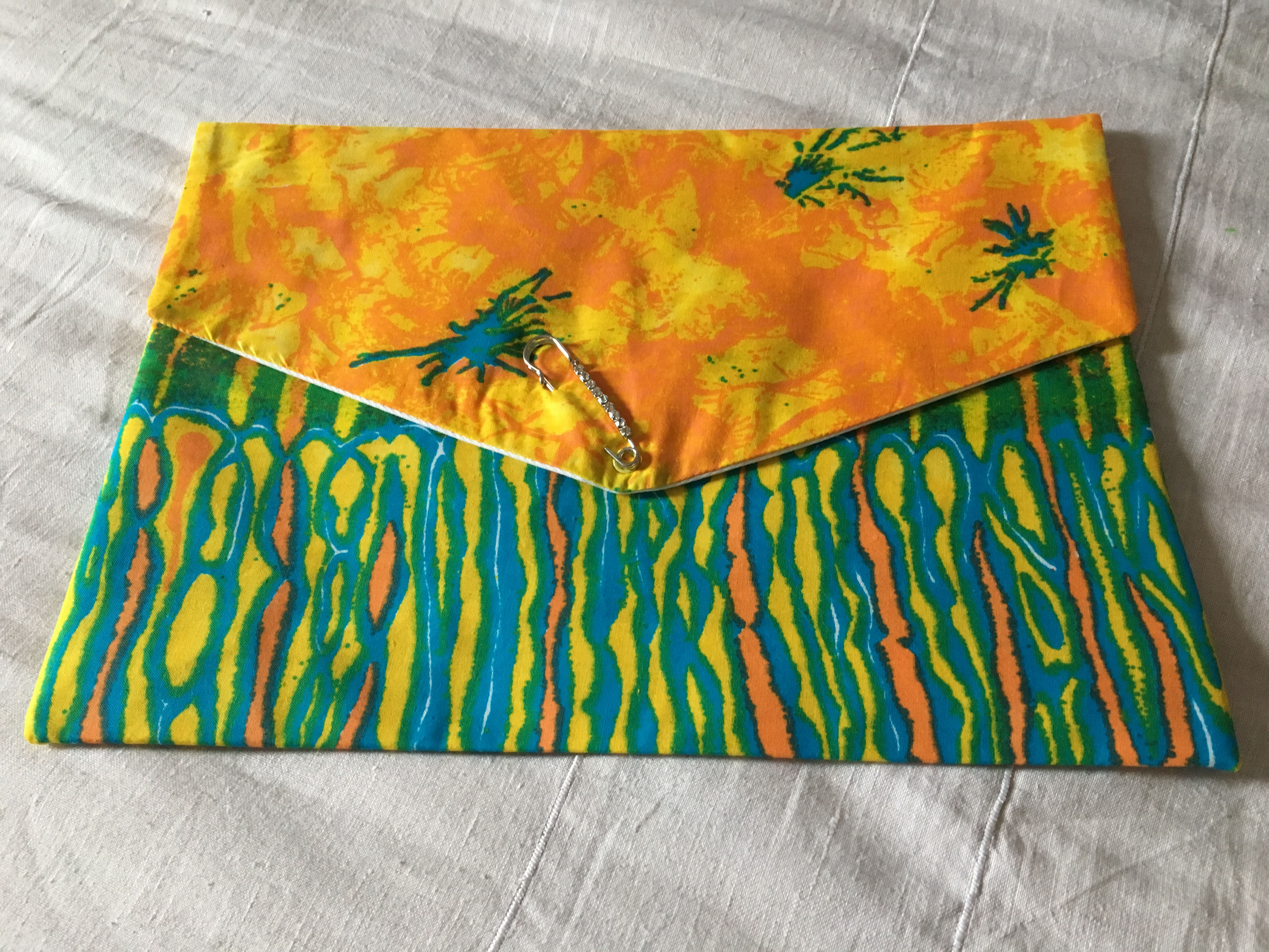 Pochette souple forme enveloppe GM Wax Multicolore Tie and dye