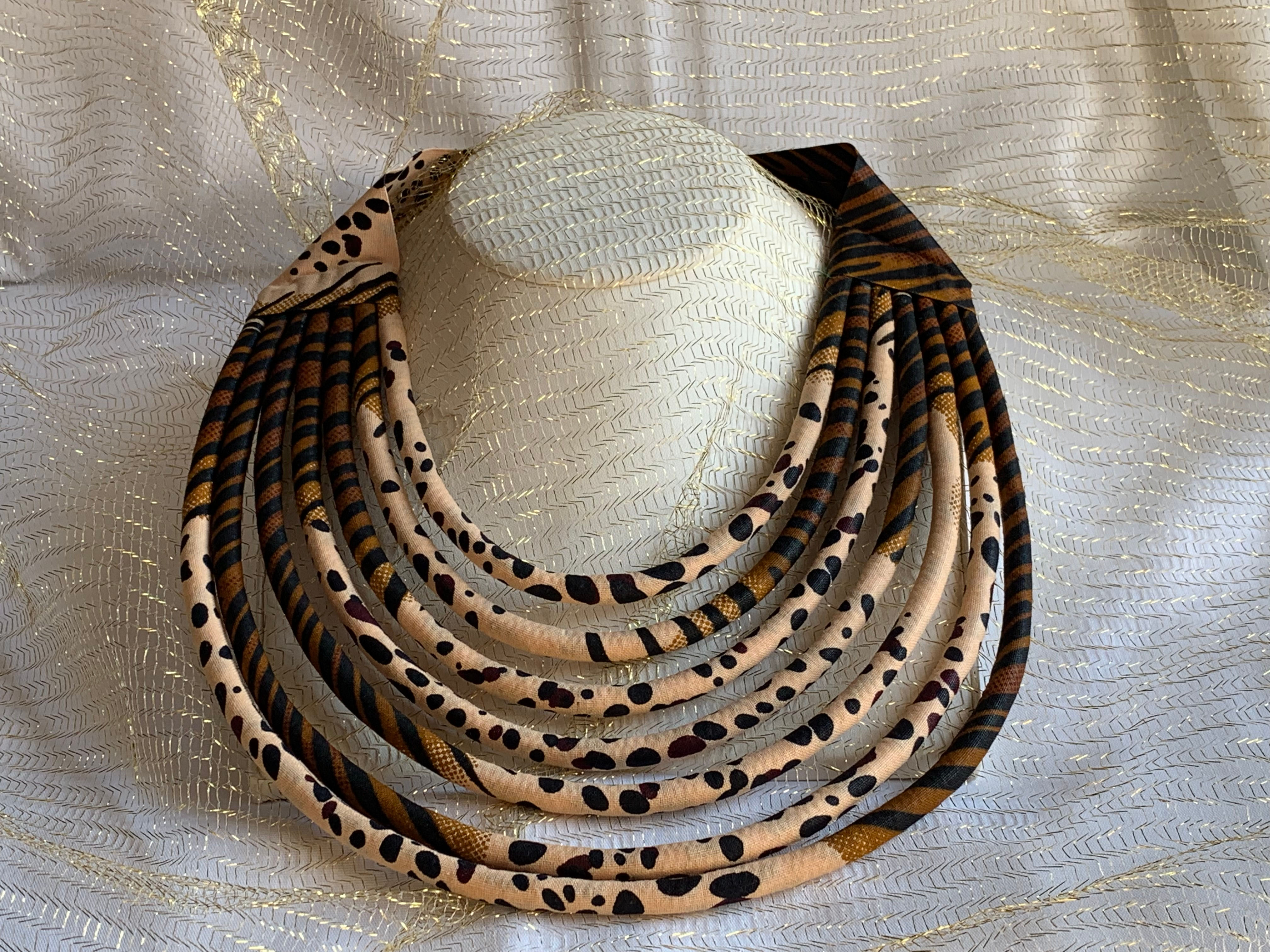 Collier multirang en Wax inspiration Maasaï