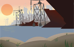 Industrial docks environment