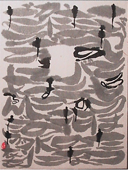 図版16 春野かそい書「顕現3」2000年 和紙に墨