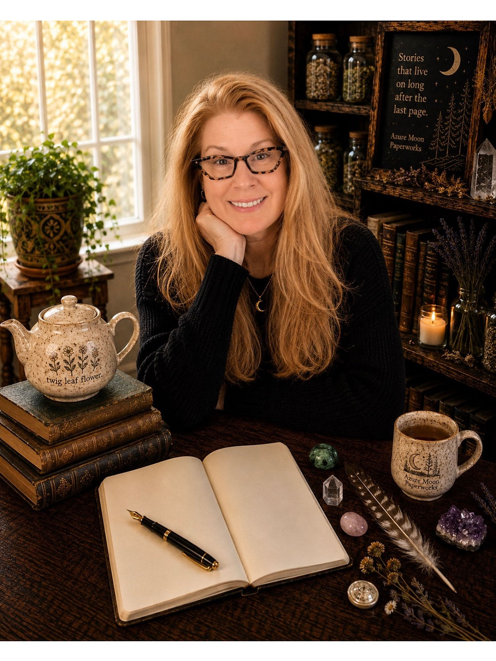 Author Rebecca Nicely of Azure Moon Paperworks
