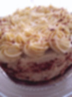 Red velvet beet cake with cream cheese frosting