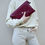 Thumbnail: Burgundy Vegan Leather,ARC Envelope Clutch bag