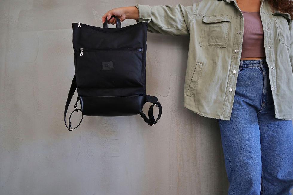 Thumbnail: Black Waxed canvas, Lasal Backpack