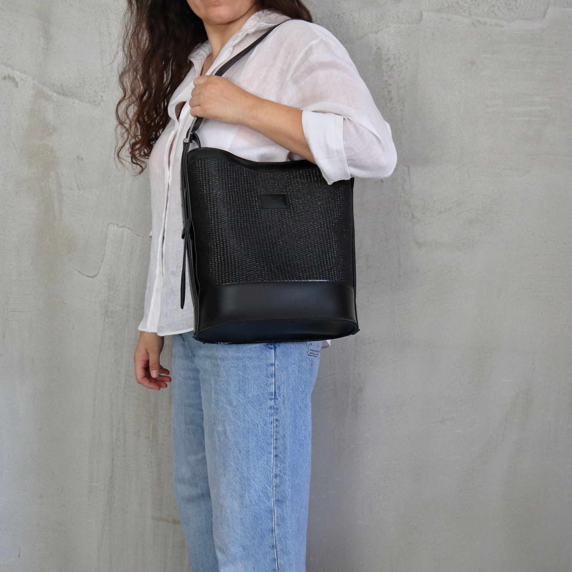 Black Raffia, Orphia Bag