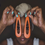 Thumbnail: WOOD YOU PLEASE Open Paddle Earrings - ORANGE