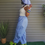 Thumbnail: SIMPLE COMFORT Striped Scarf Hat - BLUE