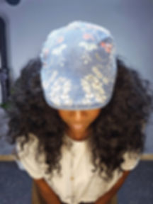 FAN OF FLORAL Denim Cabbie Hat