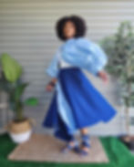 Thumbnail: WAVE RIDER Denim Flare Skirt
