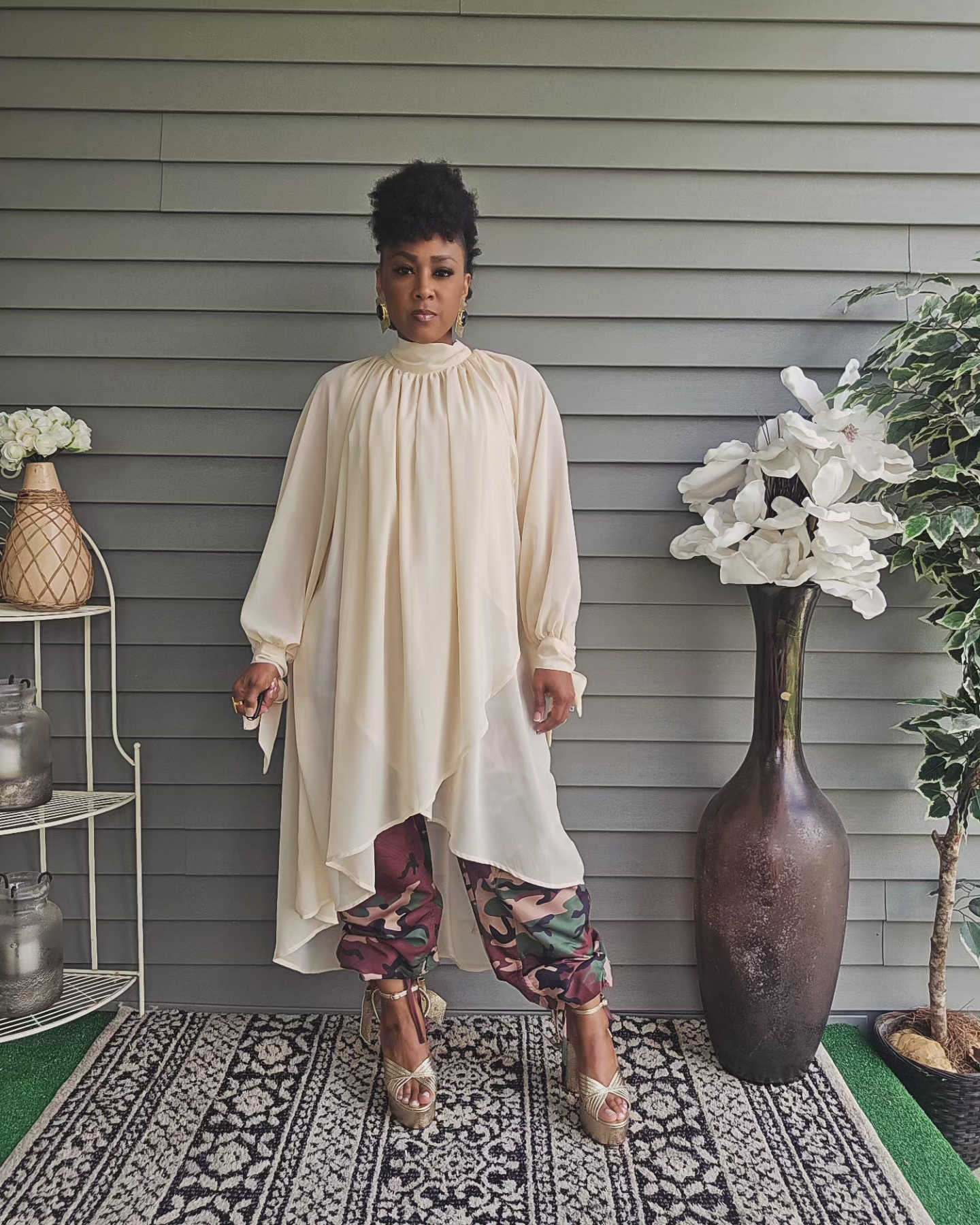 SHEER HAPPINESS Hi-Lo Tunic Dress - IVORY