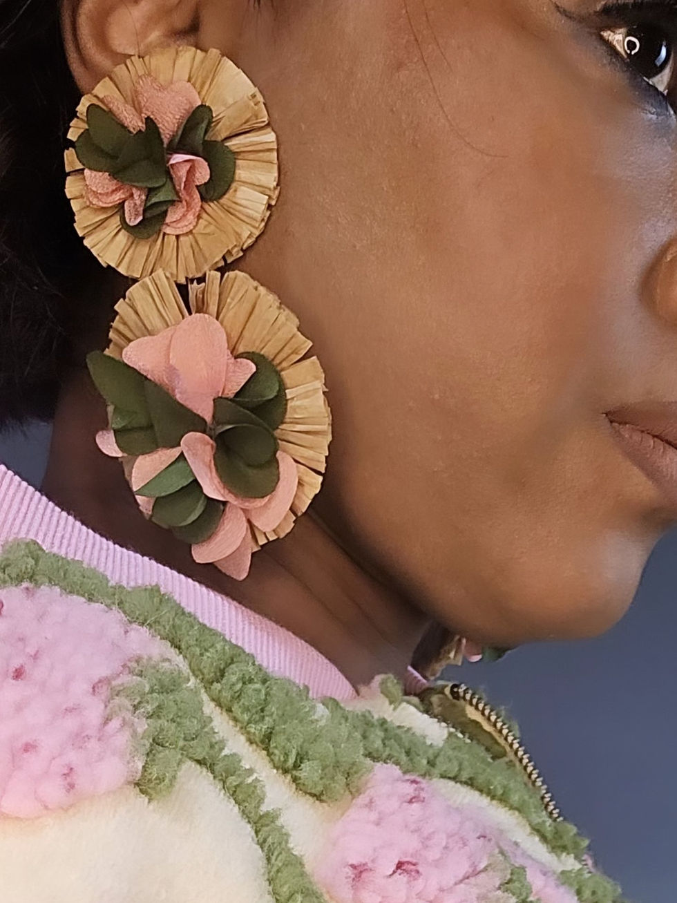 Thumbnail: RAISED BLOOM Tiered Flower Earrings
