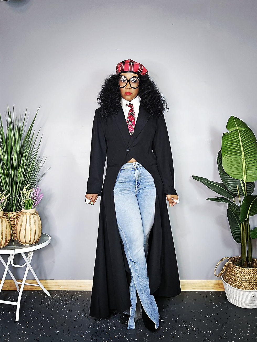 GUEST OF HONOR Split Blazer - BLACK