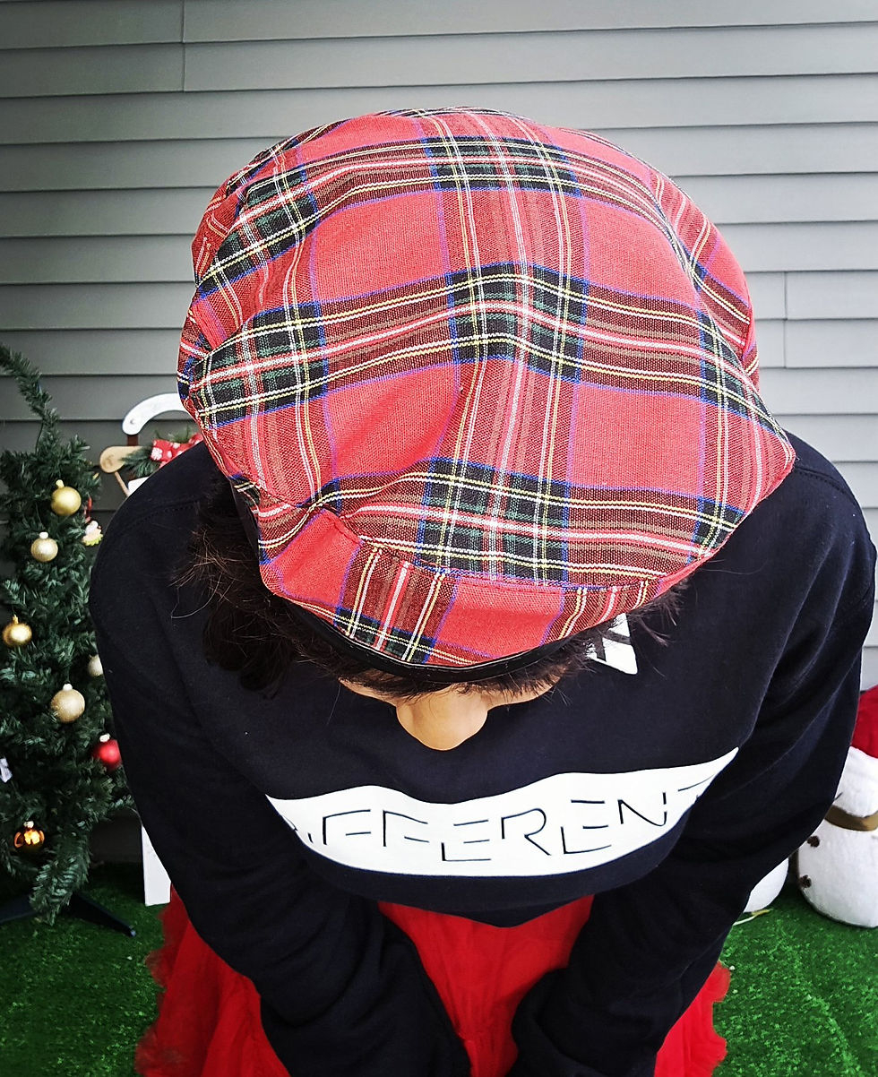 Thumbnail: PLEASED IN PLAID Tartan Beret Hat & Tie Set