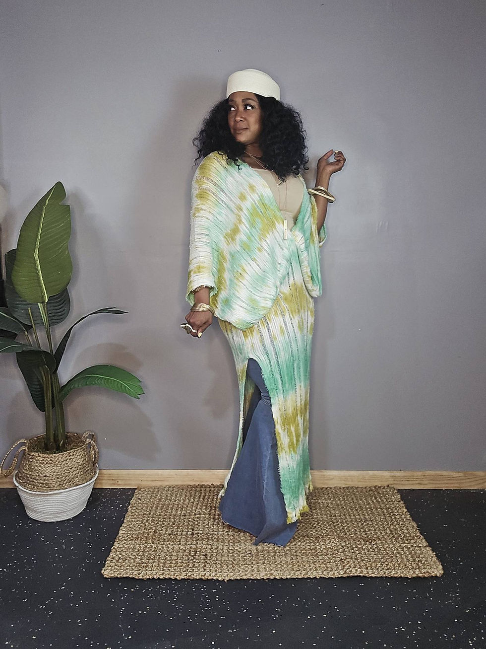 Thumbnail: BEFORE YOU GO Knit Tie Dye Tunic Caftan Dress