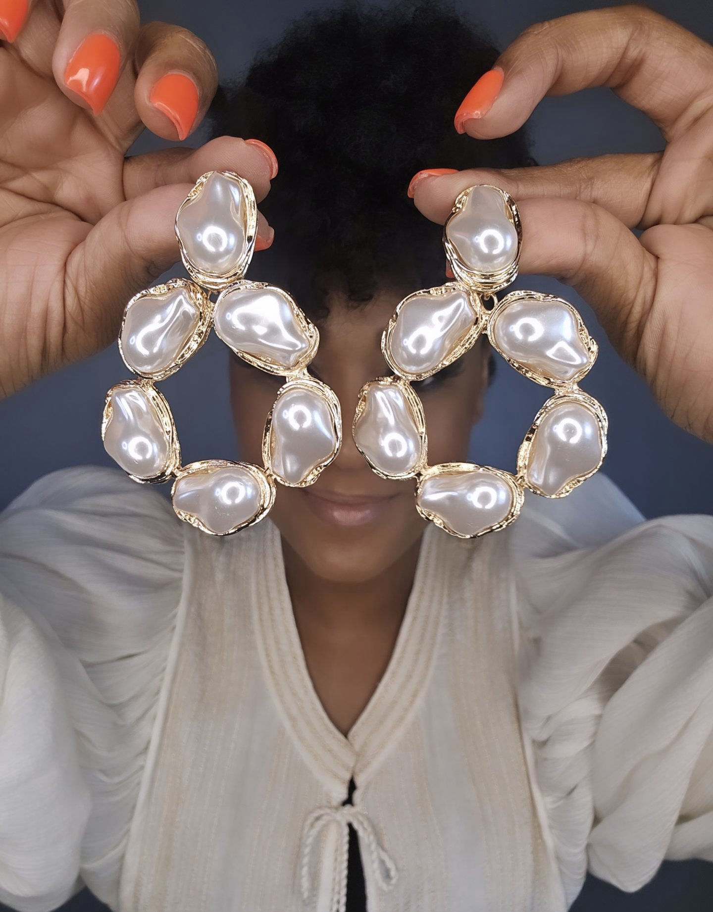 IN RARE FORM Rock Earrings - PEARL