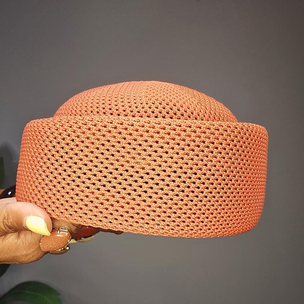 Thumbnail: HOT MESH Pillbox Hat - ORANGE SPICE