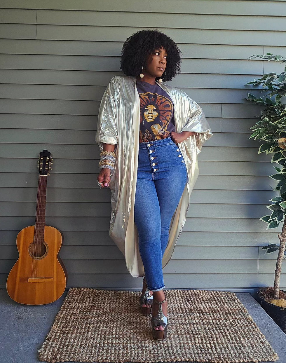 Thumbnail: PARTY INVITE Metallic Cocoon Jacket