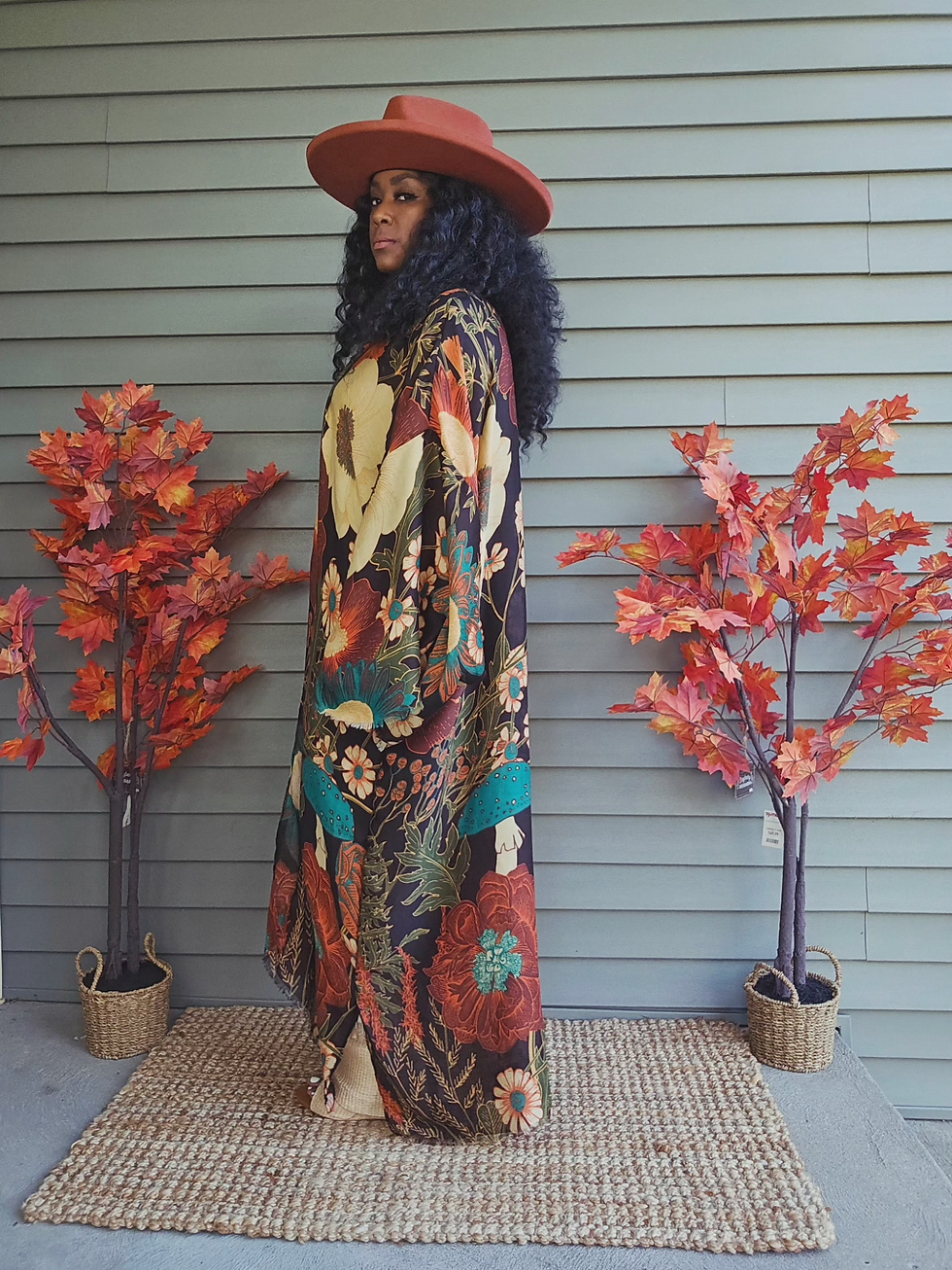 Thumbnail: FALLING FLORALS Kimono - SPICE