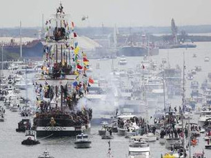 Opening a new book with Gasparilla, Tampa's famous pirate parade. What's missing? Help me li