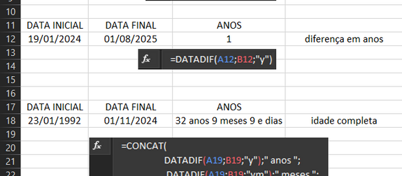 Trabalhando com datas no Excel
