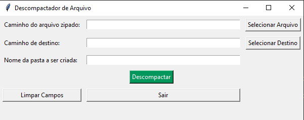 Descompactar pastas com Python
