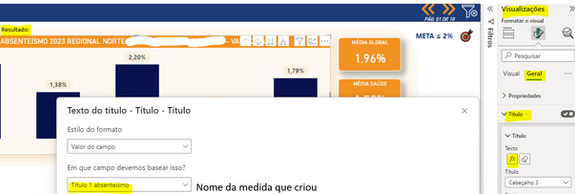 Título dinâmico Power BI