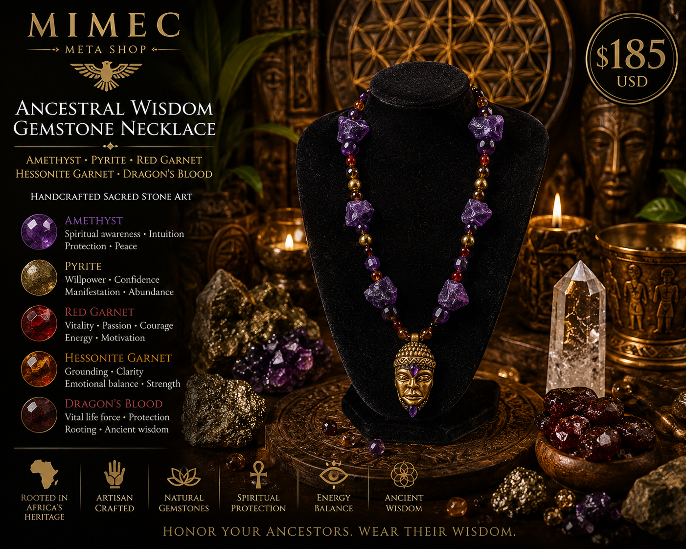 Ancestral Wisdom Gemstone Necklace