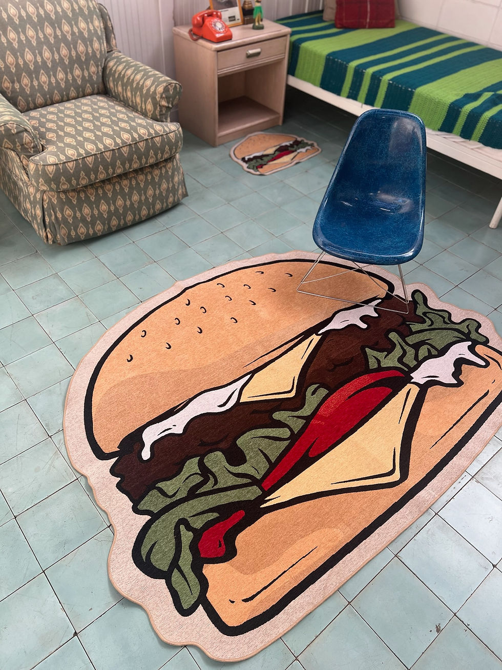 サムネイル： Motif Rug Mat - BURGER Large