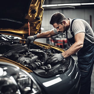 Mechanic replacing car thermostat to fix engine overheating