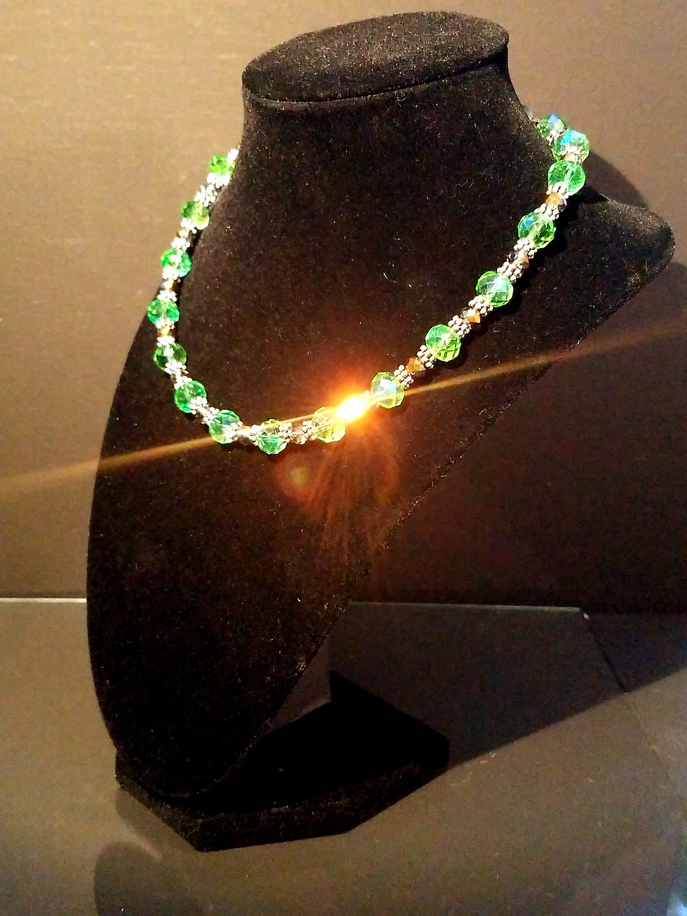 Thumbnail: Summer Evening- Faceted Glass Necklace- by Diana Malenkova