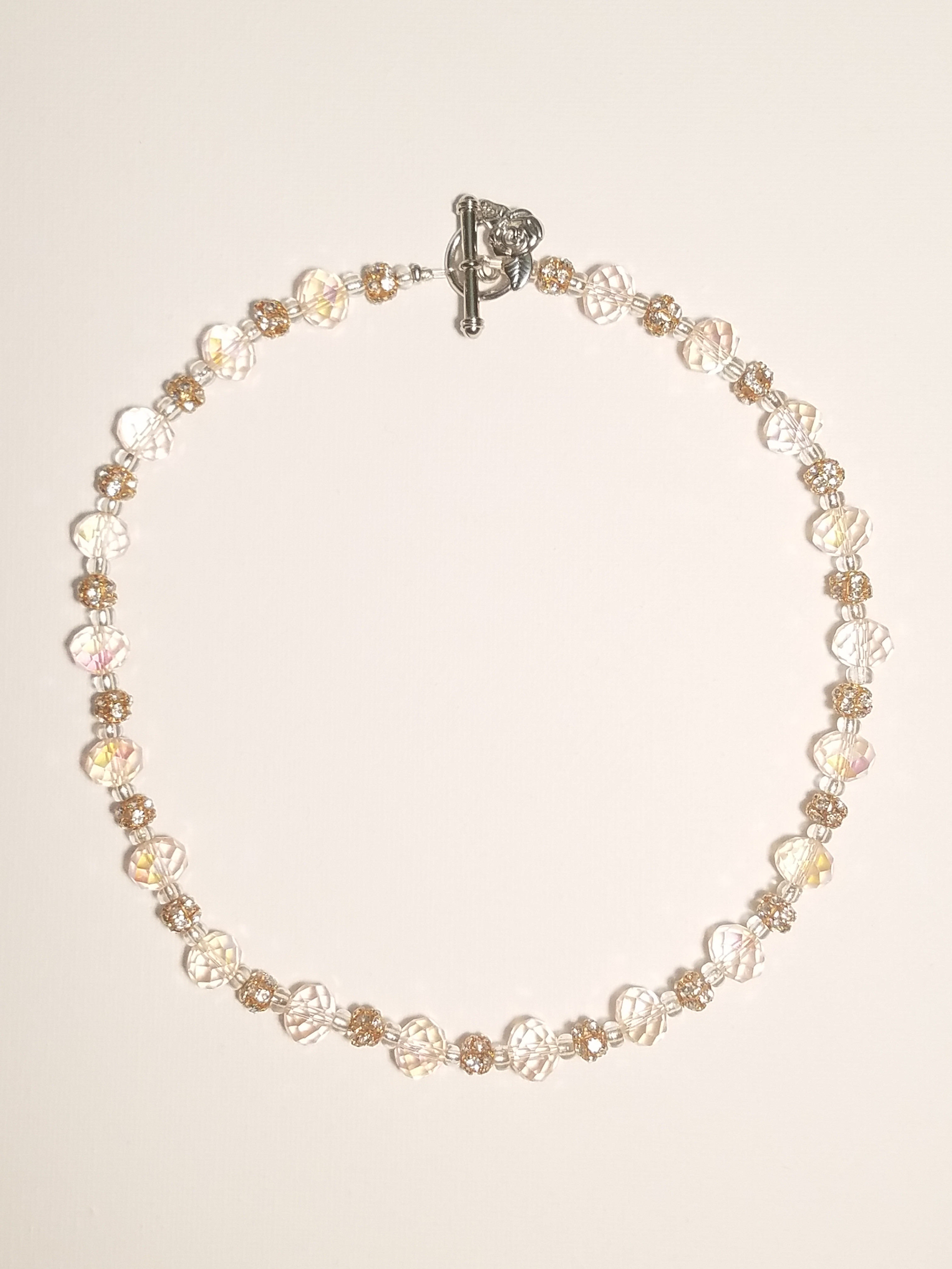 Cherry Blossom- Faceted Glass Necklace- by Diana Malenkova