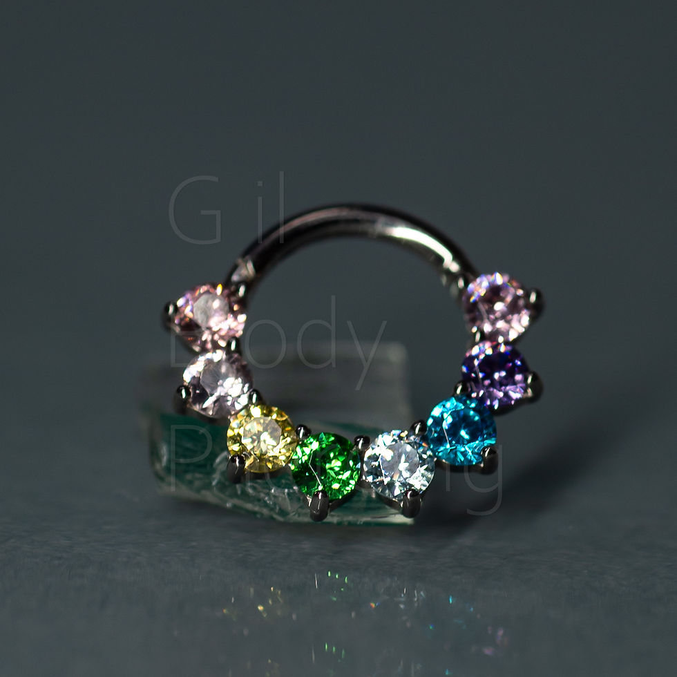 Miniatura: zircônias coloridas septo daith helix clicker 8 zircônias A100