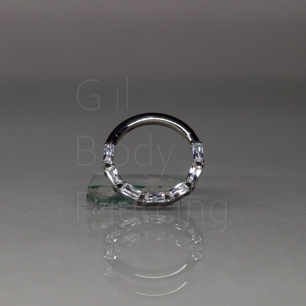 Miniatura: argola clicker zirconias baguetes septo daith helix  A140