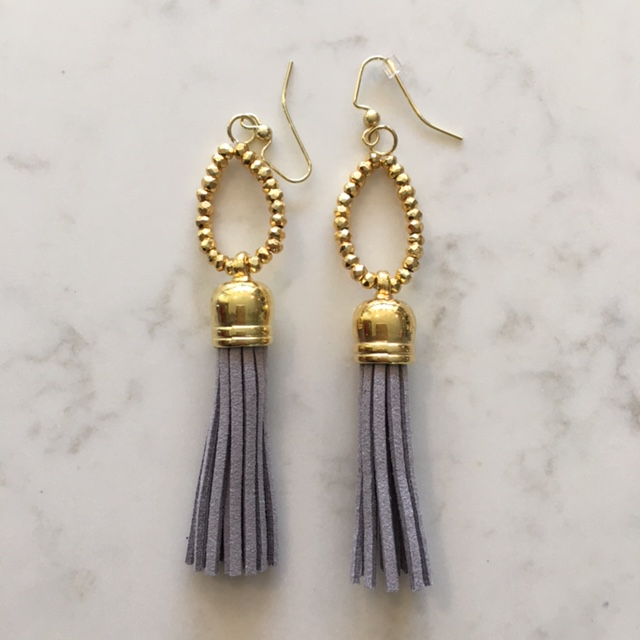 Light Grey Medium Circle Earring