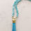 Thumbnail: Light Blue and TurquoiseTassel Necklace
