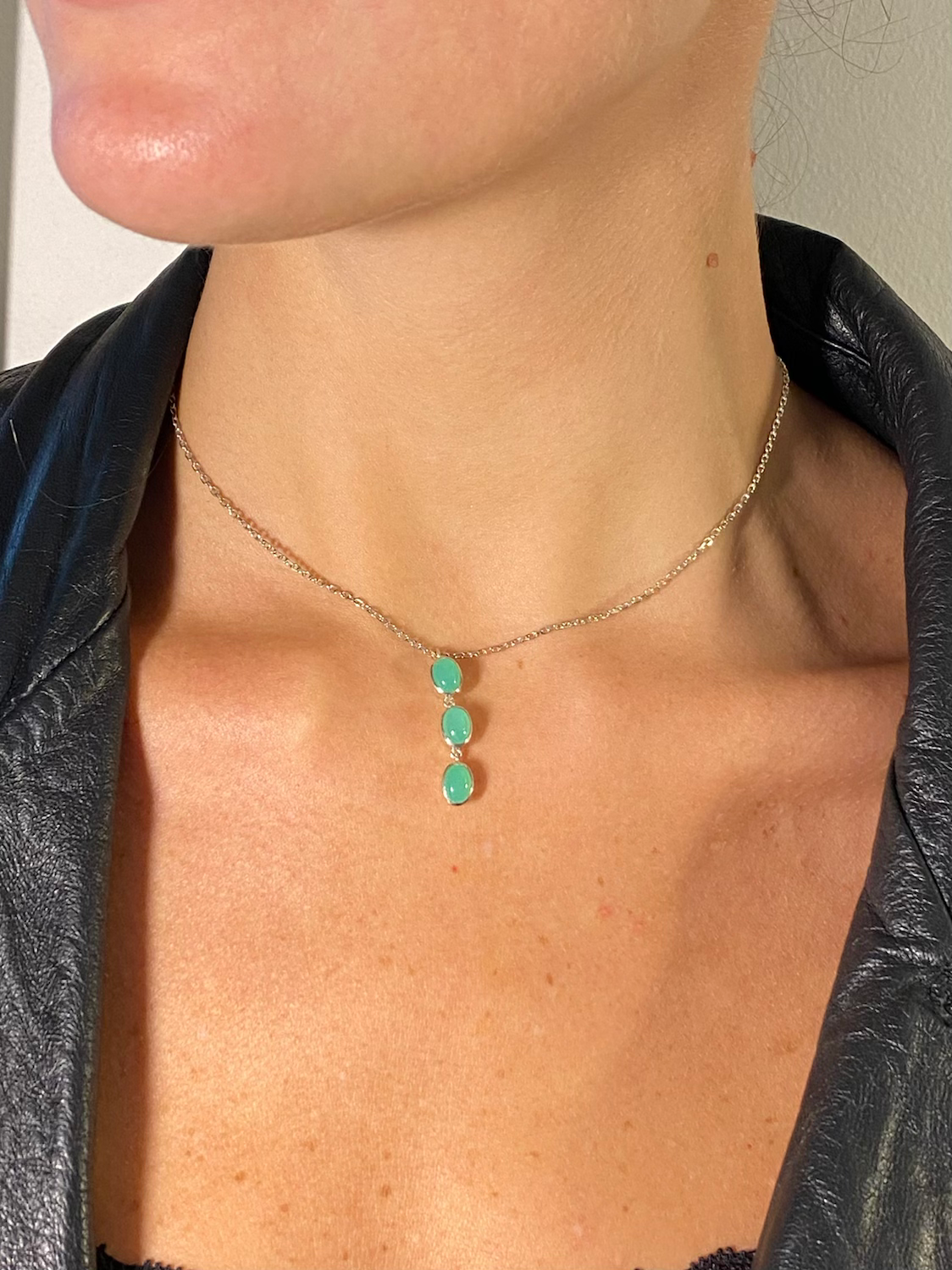 Collier Zen Chrysoprases