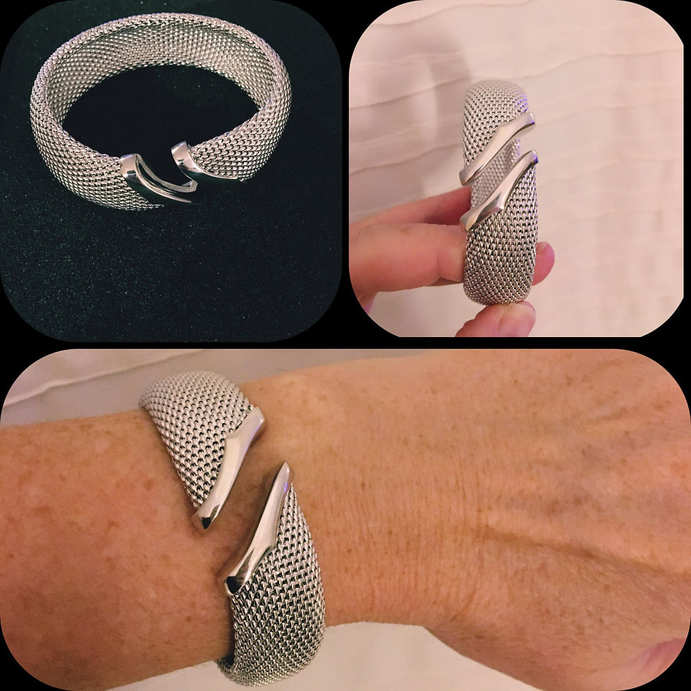 Thumbnail: Bracelet Jonc Maille Argent